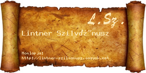 Lintner Szilvánusz névjegykártya